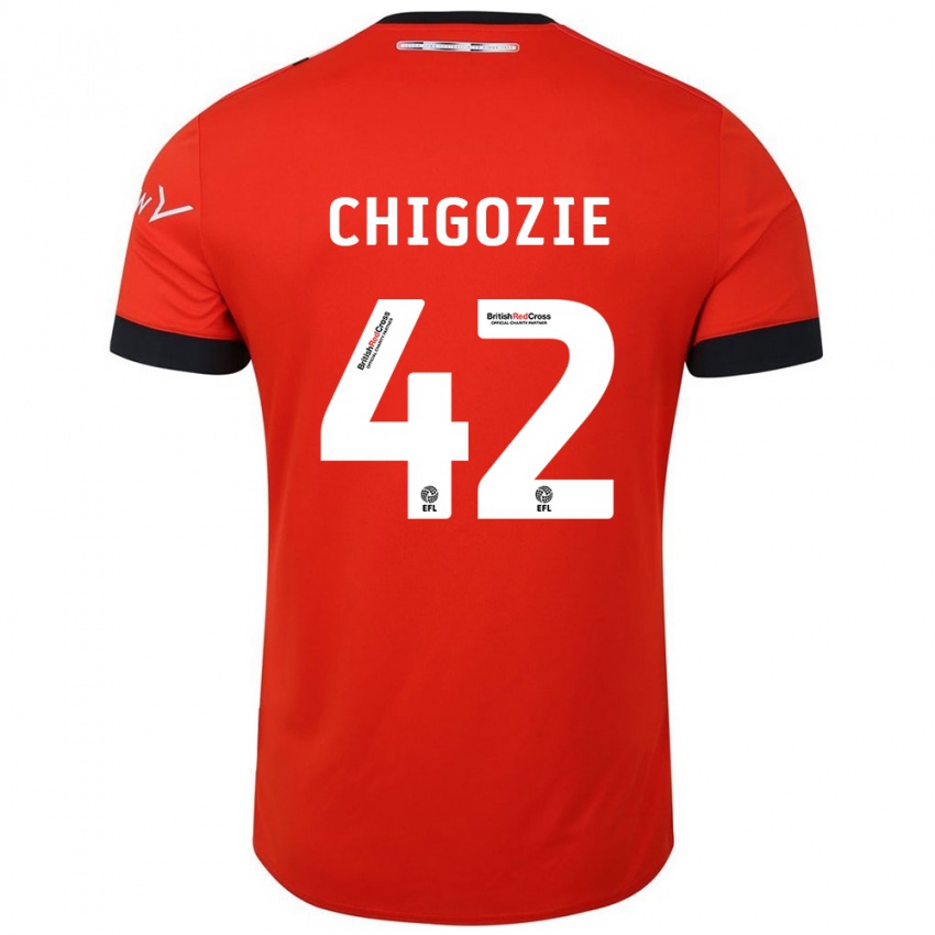 Hombre Camiseta Christian Chigozie #42 Naranja Negro 1ª Equipación 2024/25 La Camisa Argentina