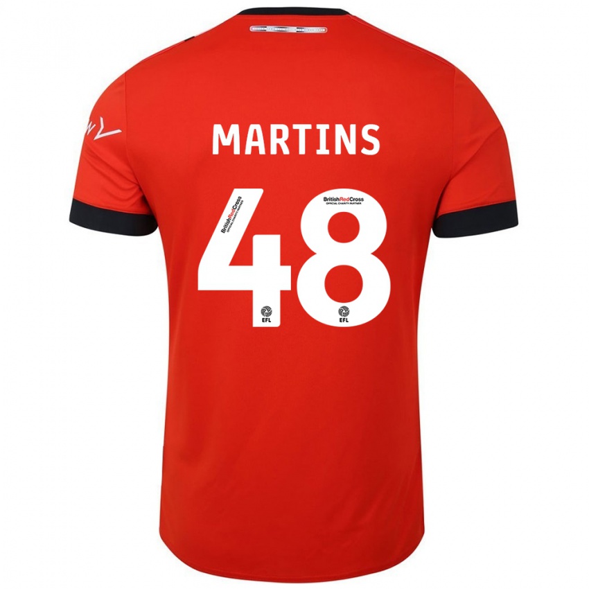 Hombre Camiseta Dominic Dos Santos Martins #48 Naranja Negro 1ª Equipación 2024/25 La Camisa Argentina