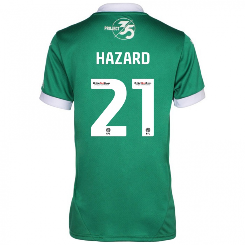 Hombre Camiseta Conor Hazard #21 Verde Blanco 1ª Equipación 2024/25 La Camisa Argentina