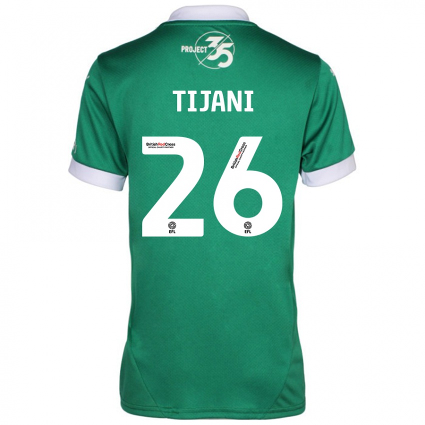 Hombre Camiseta Muhamed Tijani #26 Verde Blanco 1ª Equipación 2024/25 La Camisa Argentina