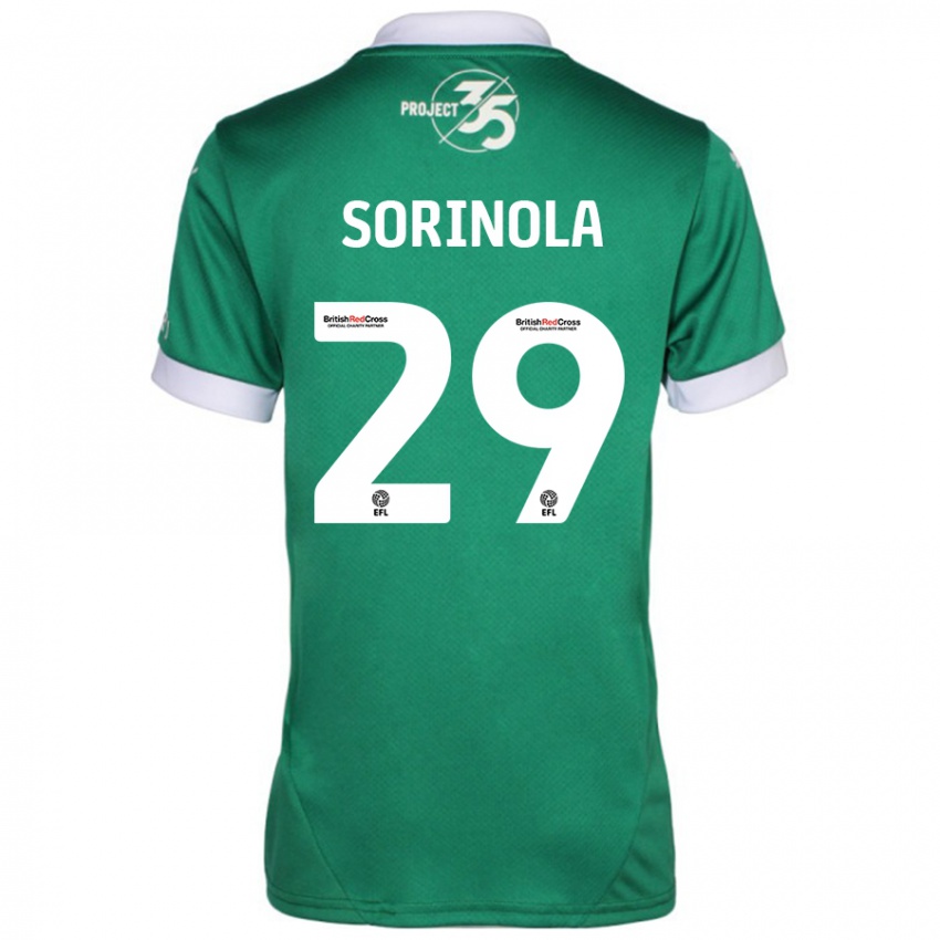 Hombre Camiseta Matthew Sorinola #29 Verde Blanco 1ª Equipación 2024/25 La Camisa Argentina