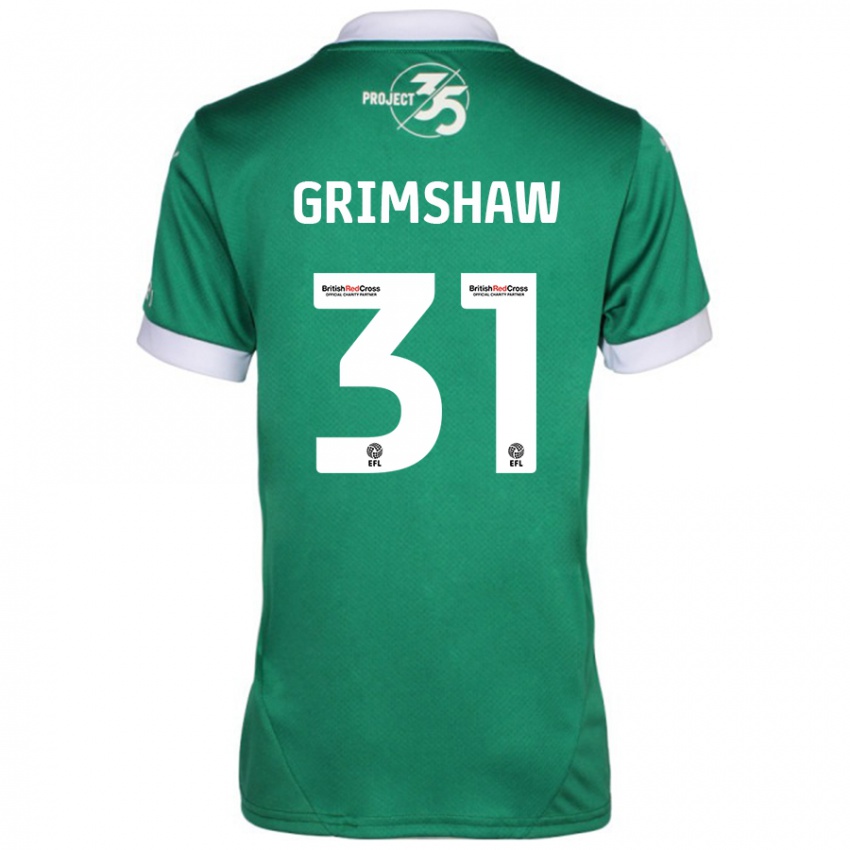 Hombre Camiseta Daniel Grimshaw #31 Verde Blanco 1ª Equipación 2024/25 La Camisa Argentina