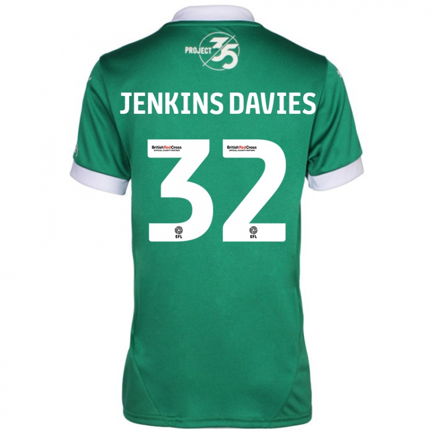 Hombre Camiseta Will Jenkins-Davies #32 Verde Blanco 1ª Equipación 2024/25 La Camisa Argentina