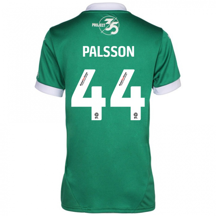 Hombre Camiseta Victor Pálsson #44 Verde Blanco 1ª Equipación 2024/25 La Camisa Argentina