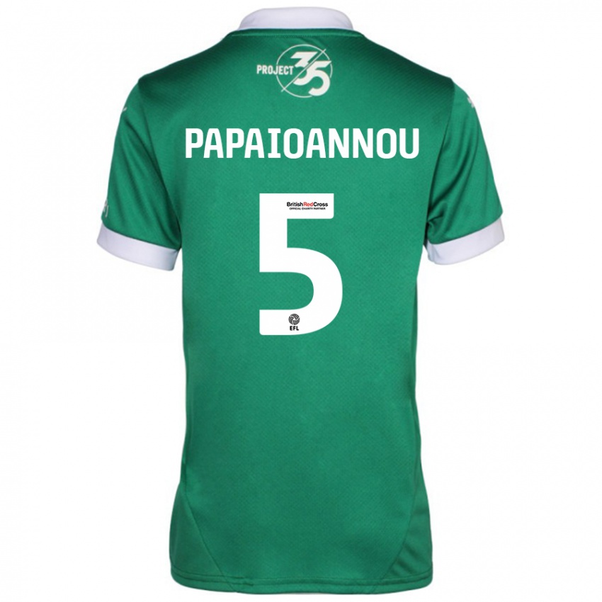 Hombre Camiseta Panagiota Papaioannou #5 Verde Blanco 1ª Equipación 2024/25 La Camisa Argentina