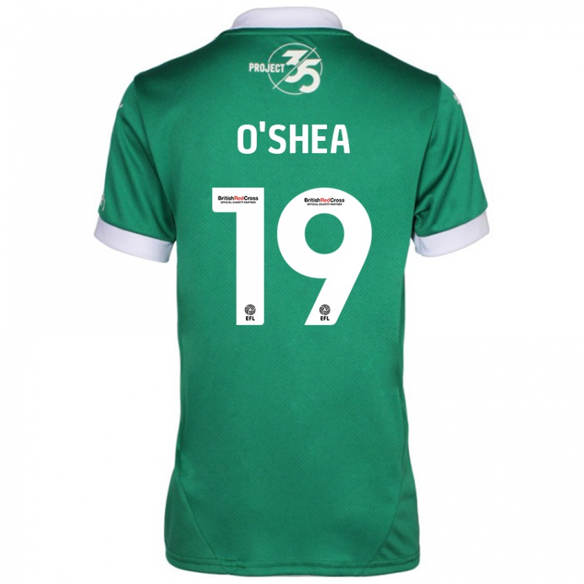 Hombre Camiseta Erin O'shea #19 Verde Blanco 1ª Equipación 2024/25 La Camisa Argentina