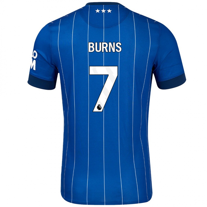 Hombre Camiseta Wes Burns #7 Azul Marino 1ª Equipación 2024/25 La Camisa Argentina