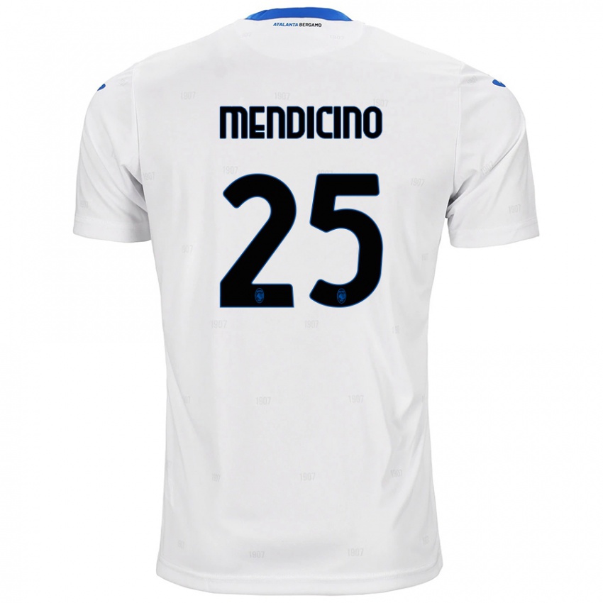 Hombre Camiseta Leonardo Mendicino #25 Blanco 2ª Equipación 2024/25 La Camisa Argentina