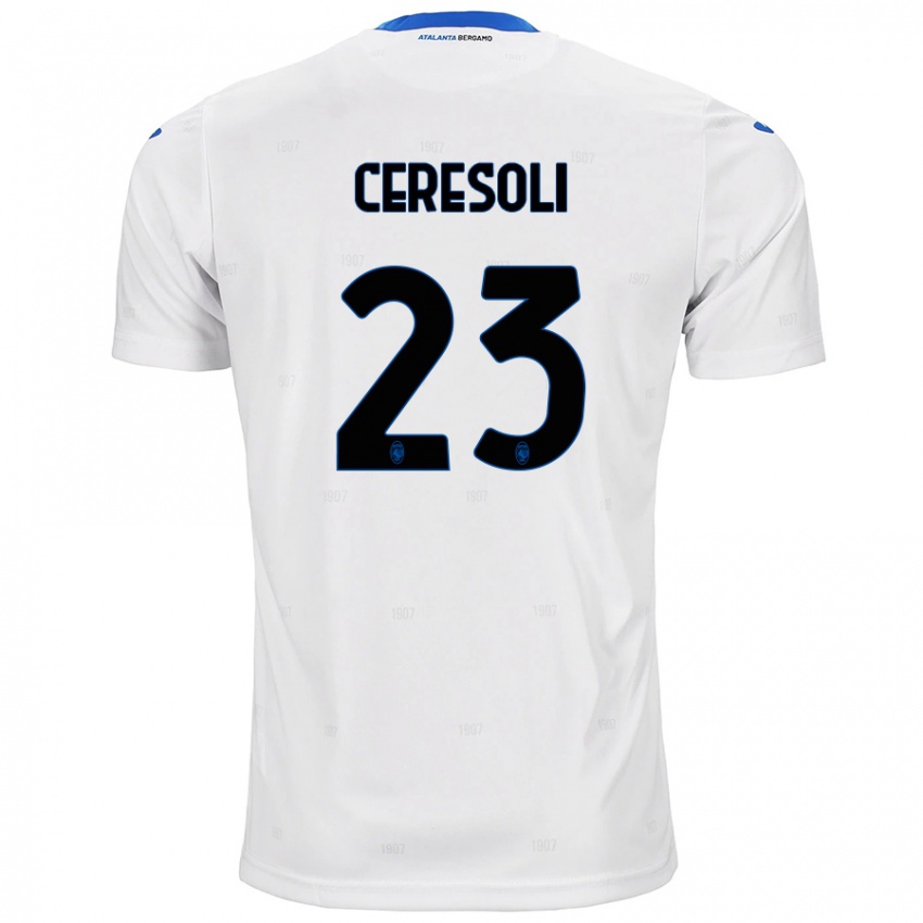 Hombre Camiseta Andrea Ceresoli #23 Blanco 2ª Equipación 2024/25 La Camisa Argentina