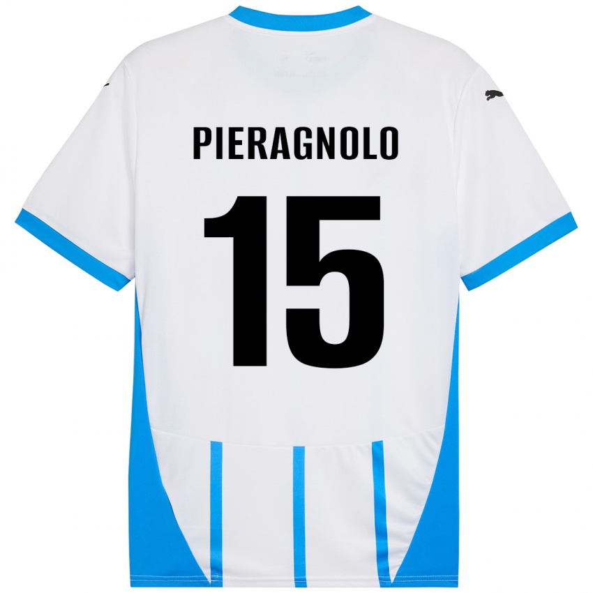 Hombre Camiseta Edoardo Pieragnolo #15 Blanco Azul 2ª Equipación 2024/25 La Camisa Argentina