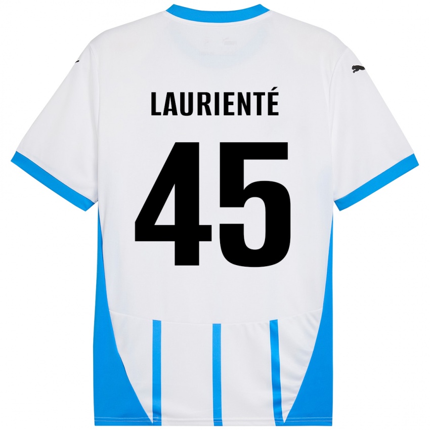 Hombre Camiseta Armand Laurienté #45 Blanco Azul 2ª Equipación 2024/25 La Camisa Argentina