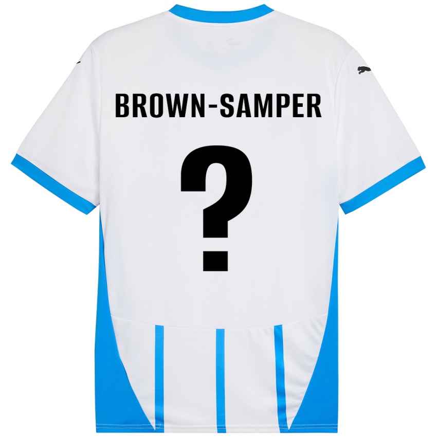 Hombre Camiseta Isaac Brown-Samper #0 Blanco Azul 2ª Equipación 2024/25 La Camisa Argentina