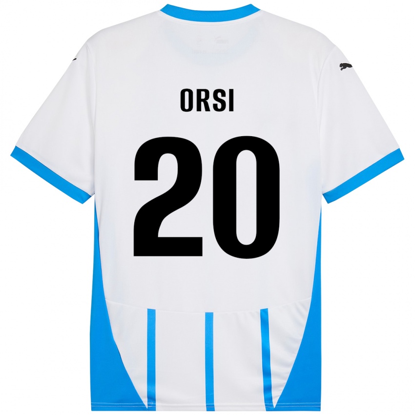 Hombre Camiseta Benedetta Orsi #20 Blanco Azul 2ª Equipación 2024/25 La Camisa Argentina