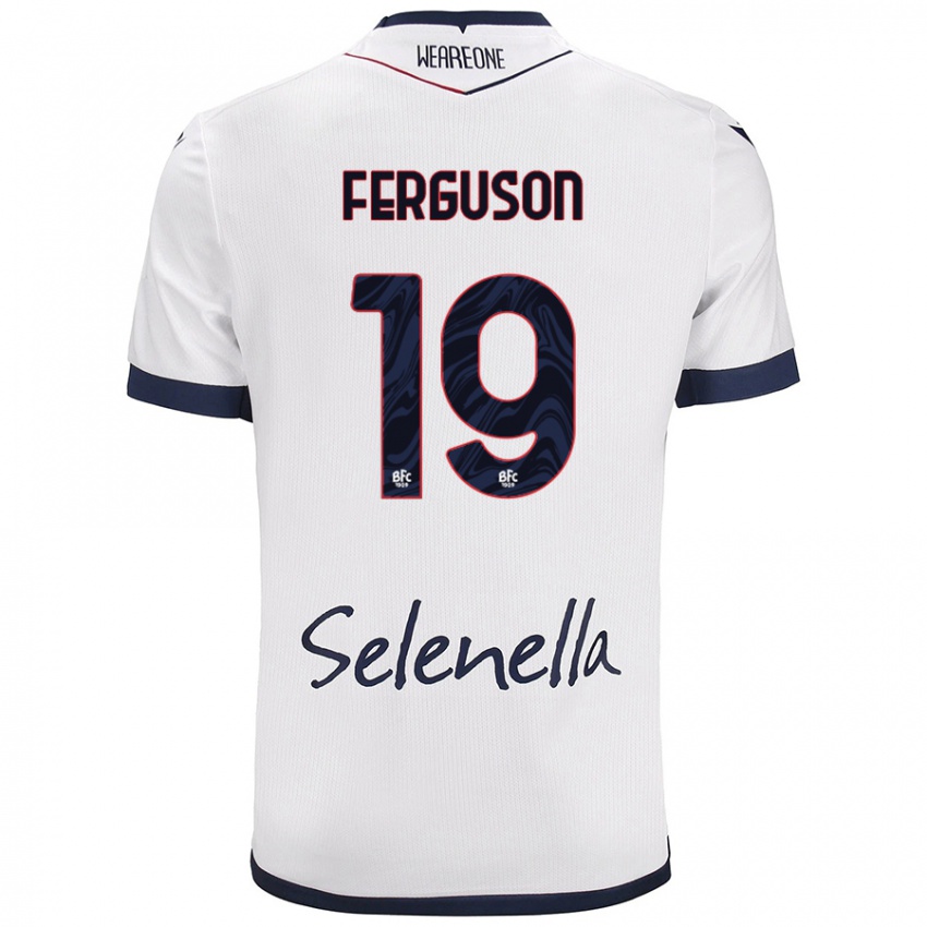 Hombre Camiseta Lewis Ferguson #19 Blanco Azul Real 2ª Equipación 2024/25 La Camisa Argentina