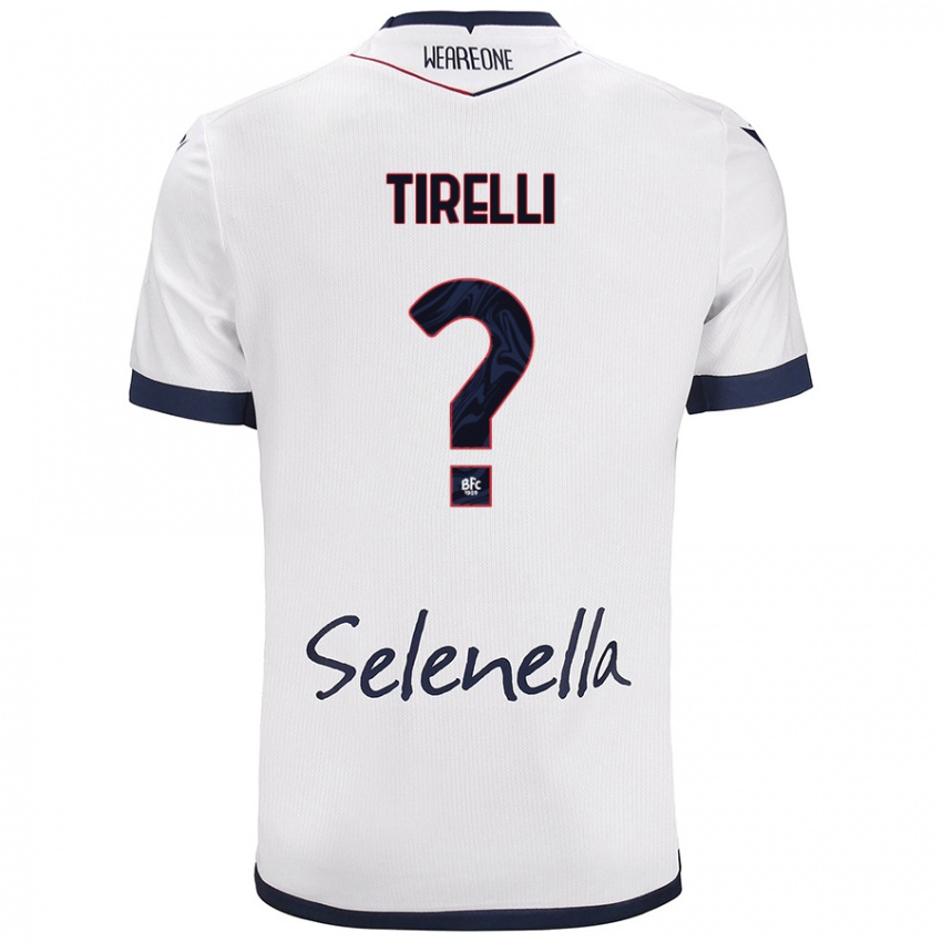 Hombre Camiseta Manuel Tirelli #0 Blanco Azul Real 2ª Equipación 2024/25 La Camisa Argentina