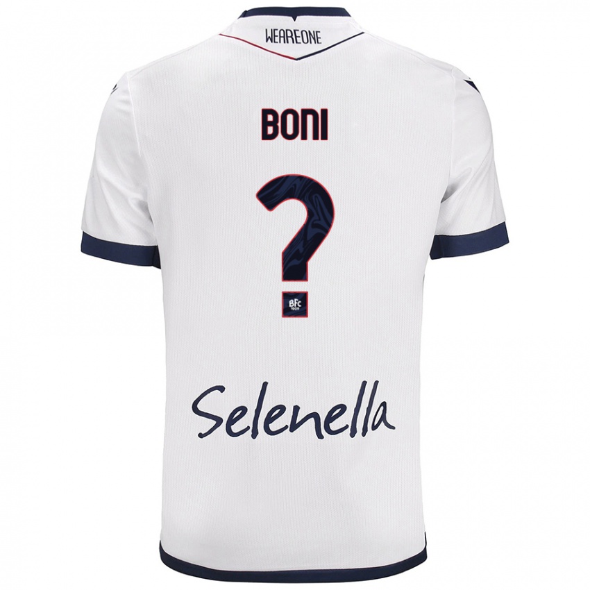 Hombre Camiseta Mattia Boni #0 Blanco Azul Real 2ª Equipación 2024/25 La Camisa Argentina