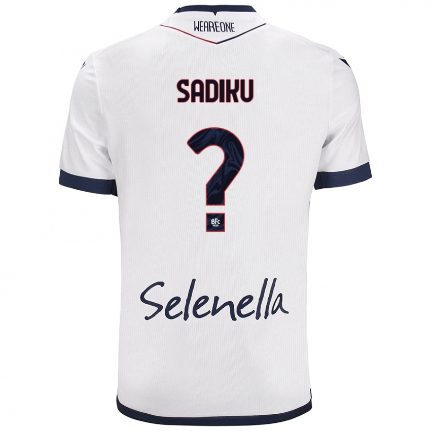 Hombre Camiseta Bamir Sadiku #0 Blanco Azul Real 2ª Equipación 2024/25 La Camisa Argentina