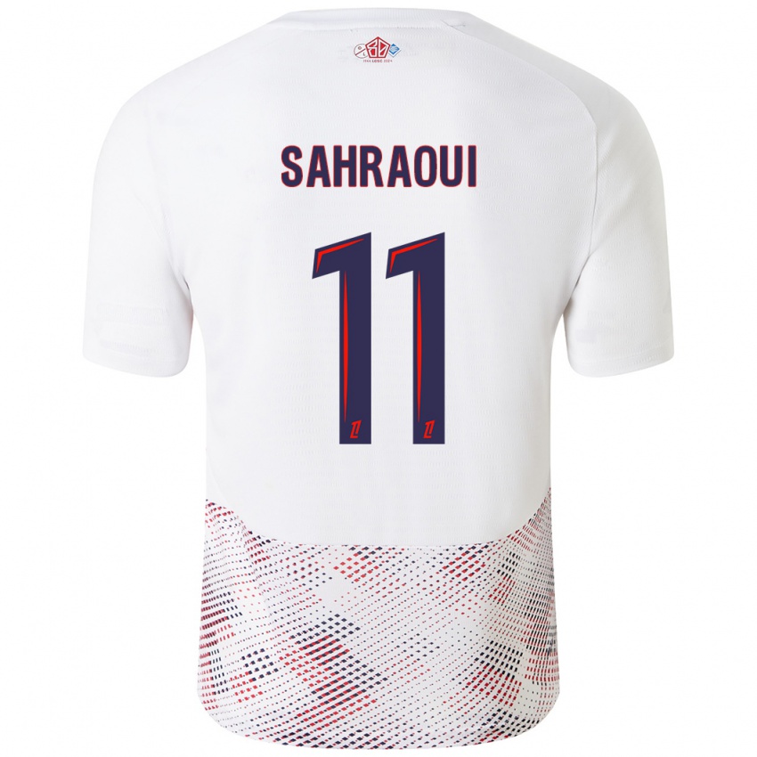 Hombre Camiseta Osame Sahraoui #11 Blanco Azul Real 2ª Equipación 2024/25 La Camisa Argentina