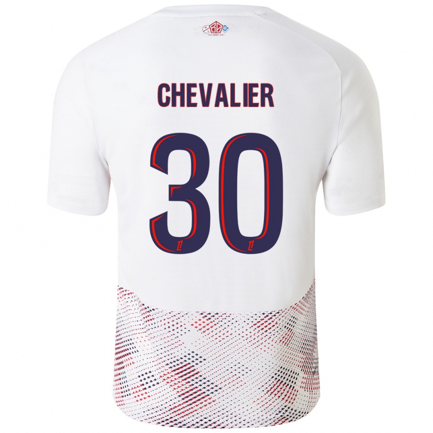 Hombre Camiseta Lucas Chevalier #30 Blanco Azul Real 2ª Equipación 2024/25 La Camisa Argentina