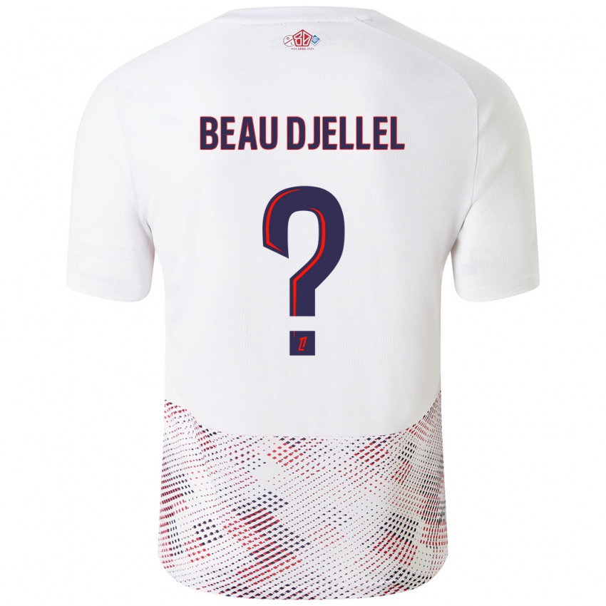 Hombre Camiseta Yanis Beau Djellel #0 Blanco Azul Real 2ª Equipación 2024/25 La Camisa Argentina