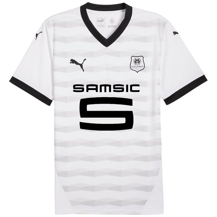 Hombre Camiseta Mikayil Faye #0 Blanco Negro 2ª Equipación 2024/25 La Camisa Argentina