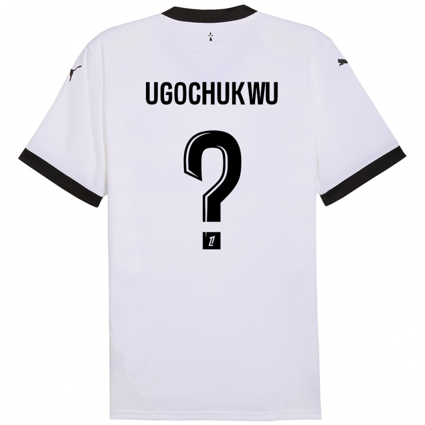 Hombre Camiseta Chibuike Ugochukwu #0 Blanco Negro 2ª Equipación 2024/25 La Camisa Argentina