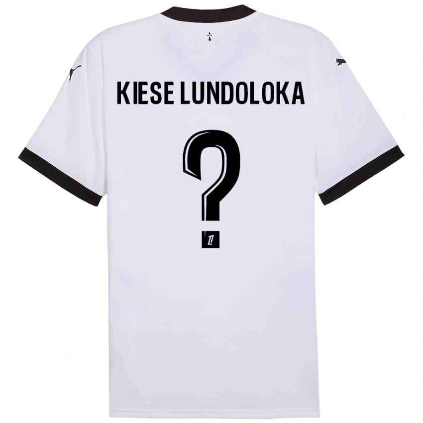 Hombre Camiseta Jeanslor Kiese Lundoloka #0 Blanco Negro 2ª Equipación 2024/25 La Camisa Argentina