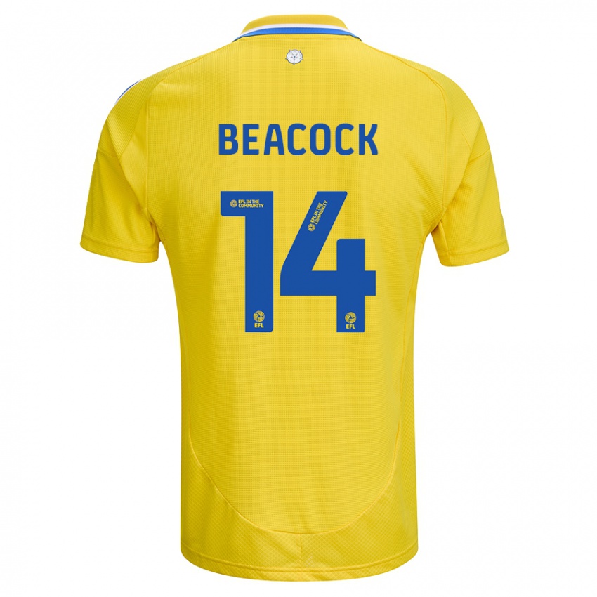 Hombre Camiseta Molly Beacock #14 Amarillo Azul 2ª Equipación 2024/25 La Camisa Argentina