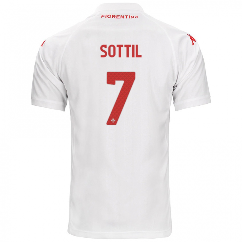 Hombre Camiseta Riccardo Sottil #7 Blanco 2ª Equipación 2024/25 La Camisa Argentina