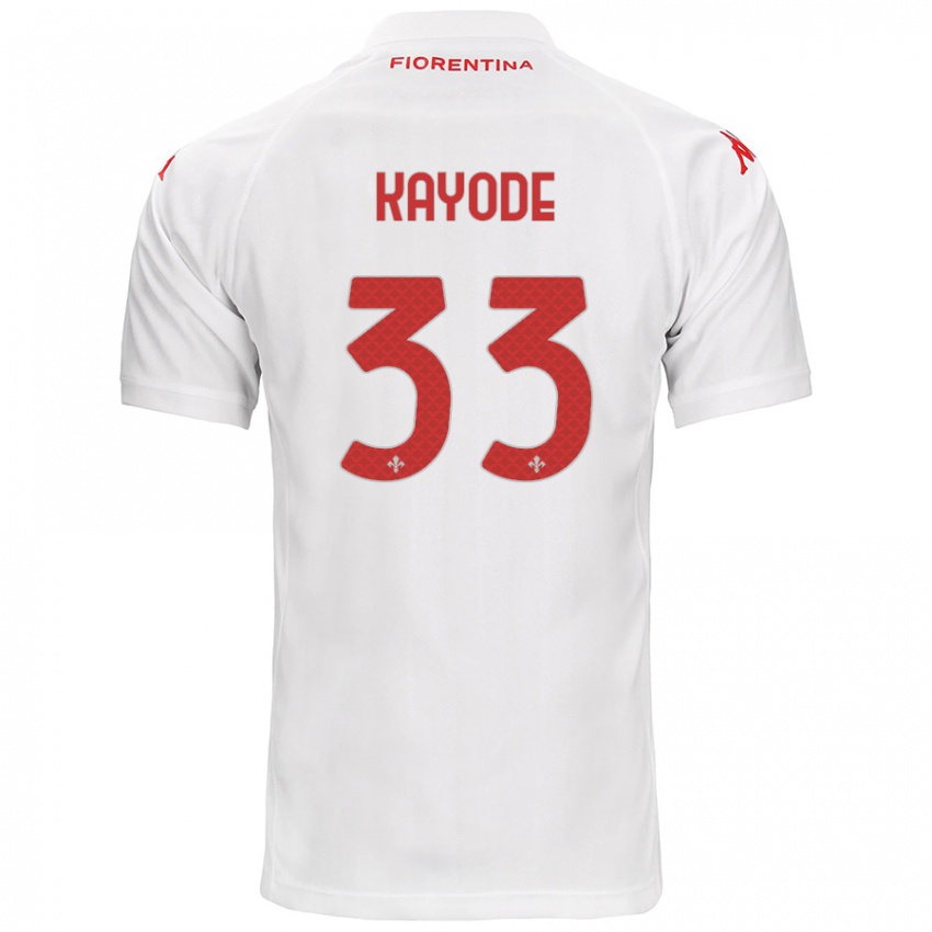 Hombre Camiseta Michael Kayode #33 Blanco 2ª Equipación 2024/25 La Camisa Argentina