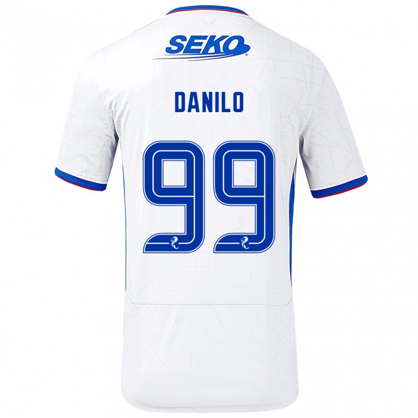 Hombre Camiseta Danilo #99 Blanco Azul 2ª Equipación 2024/25 La Camisa Argentina