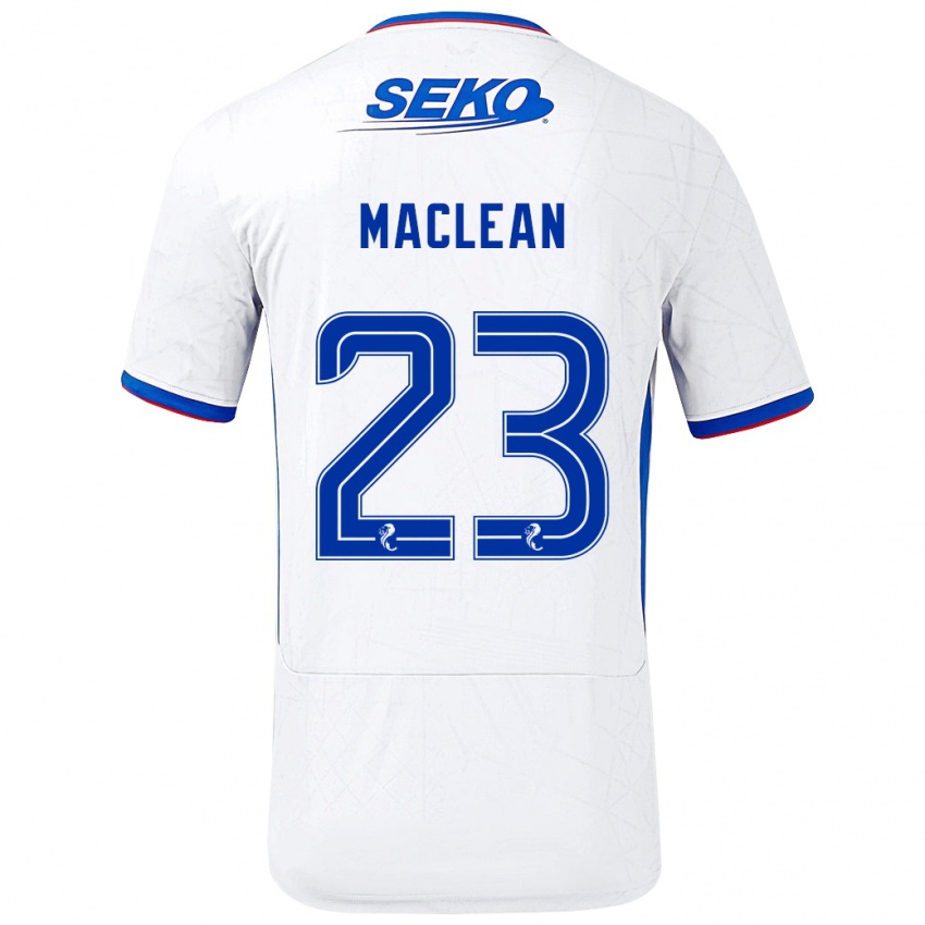 Hombre Camiseta Kirsty Maclean #23 Blanco Azul 2ª Equipación 2024/25 La Camisa Argentina