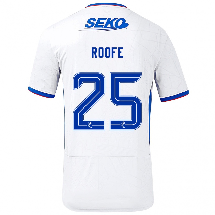 Hombre Camiseta Kemar Roofe #25 Blanco Azul 2ª Equipación 2024/25 La Camisa Argentina