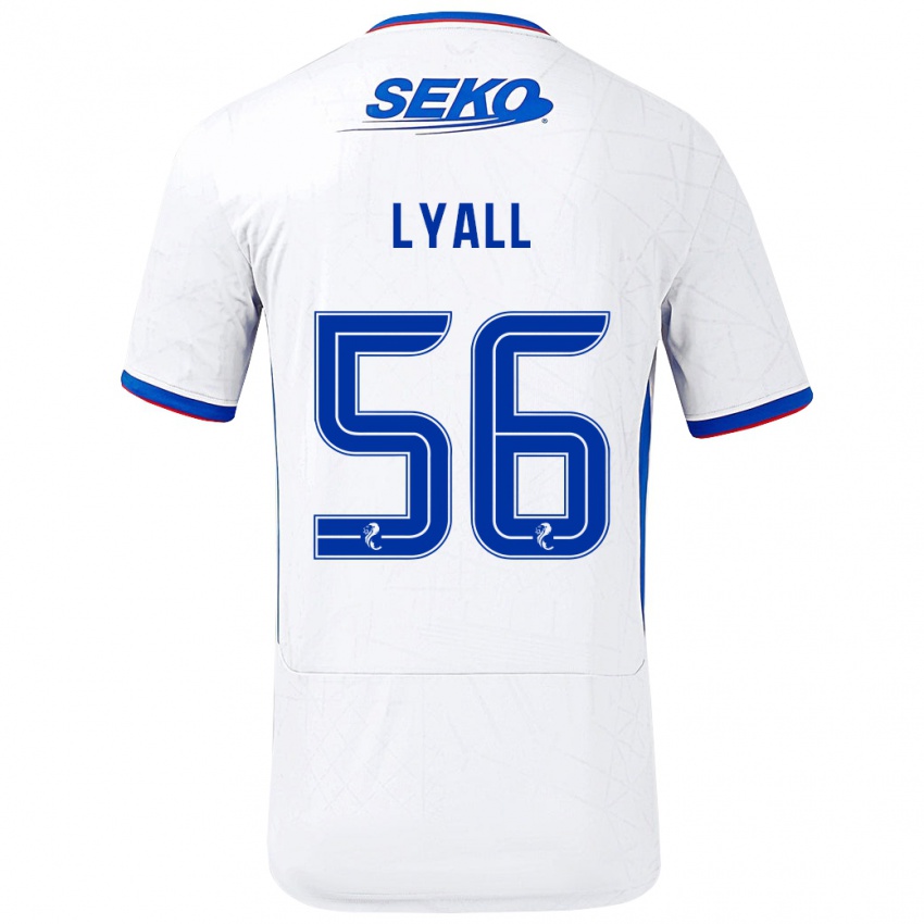 Hombre Camiseta Arron Lyall #56 Blanco Azul 2ª Equipación 2024/25 La Camisa Argentina