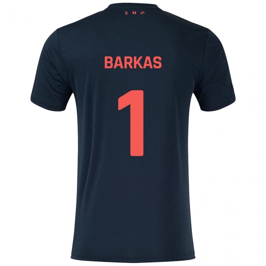 Hombre Camiseta Vasilios Barkas #1 Negro Rojo 2ª Equipación 2024/25 La Camisa Argentina