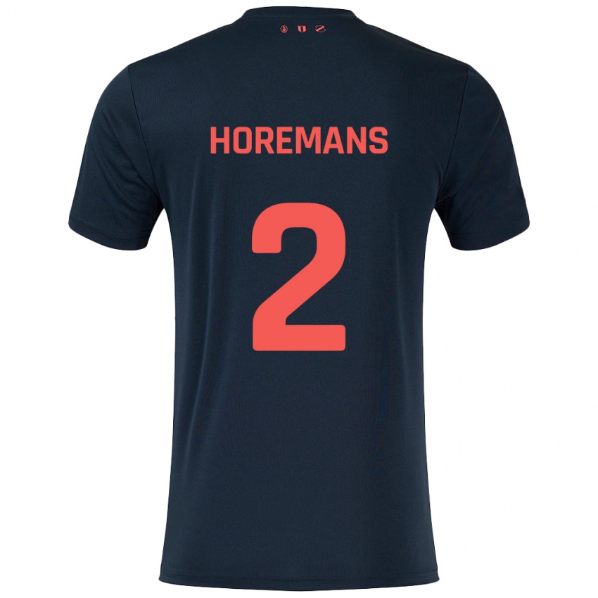 Hombre Camiseta Siebe Horemans #2 Negro Rojo 2ª Equipación 2024/25 La Camisa Argentina