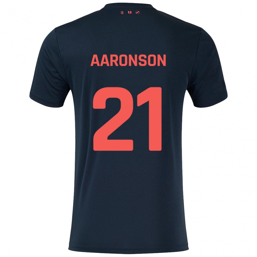 Hombre Camiseta Paxten Aaronson #21 Negro Rojo 2ª Equipación 2024/25 La Camisa Argentina