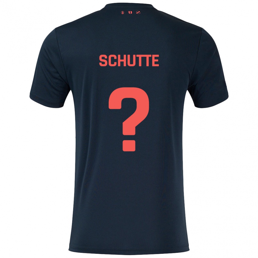 Hombre Camiseta Olivier Schutte #0 Negro Rojo 2ª Equipación 2024/25 La Camisa Argentina