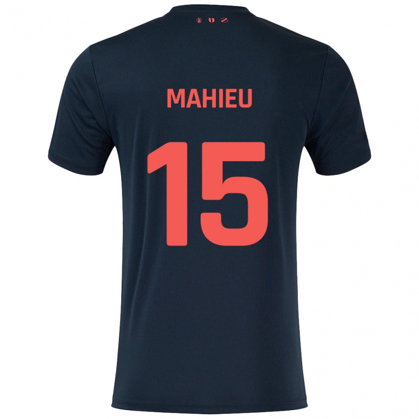 Hombre Camiseta Lena Mahieu #15 Negro Rojo 2ª Equipación 2024/25 La Camisa Argentina