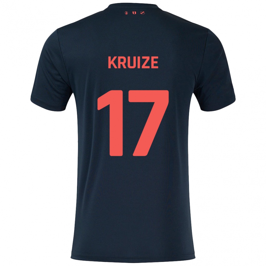 Hombre Camiseta Elisha Kruize #17 Negro Rojo 2ª Equipación 2024/25 La Camisa Argentina