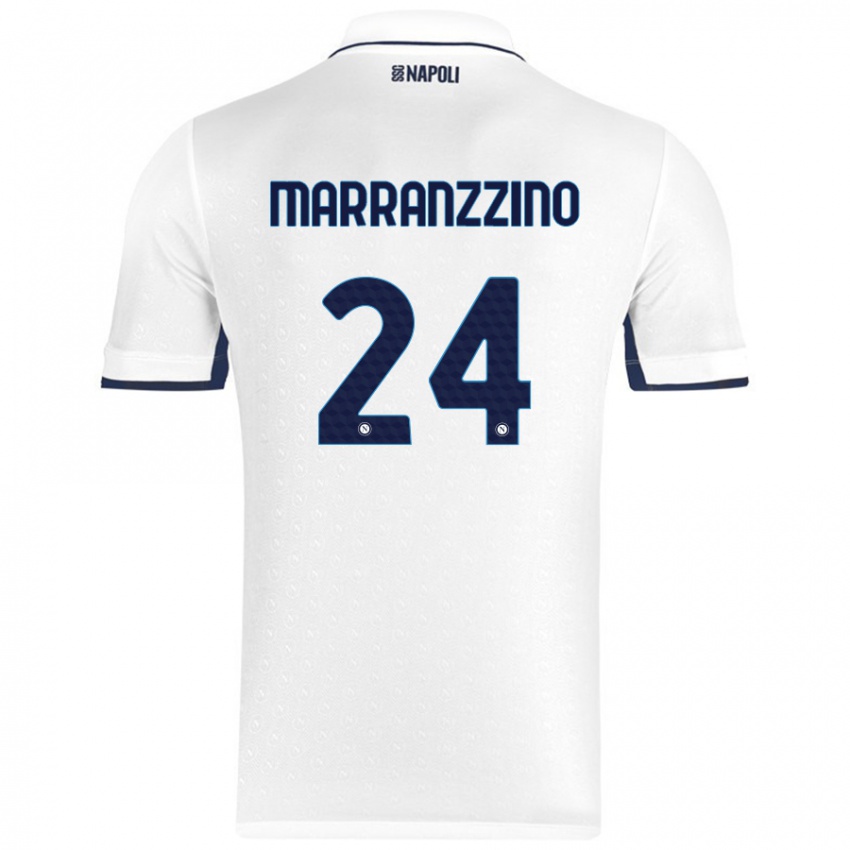 Hombre Camiseta Pasquale Marranzzino #24 Blanco Azul Real 2ª Equipación 2024/25 La Camisa Argentina