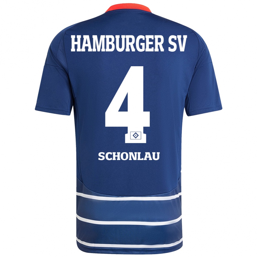 Hombre Camiseta Sebastian Schonlau #4 Azul Oscuro 2ª Equipación 2024/25 La Camisa Argentina