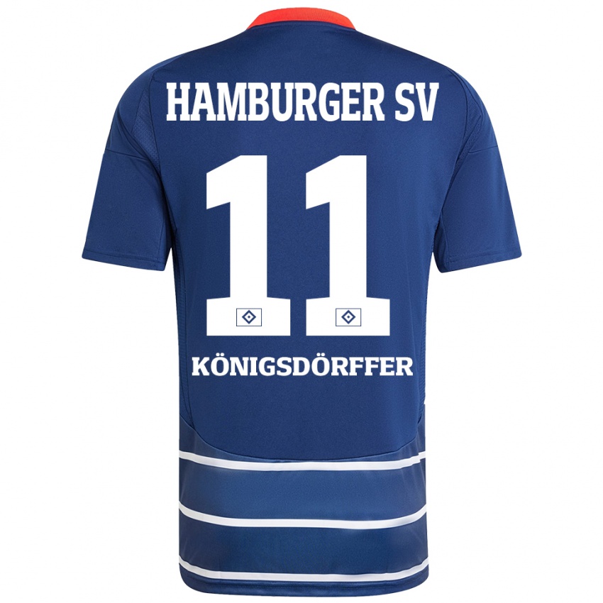 Hombre Camiseta Ransford Königsdörffer #11 Azul Oscuro 2ª Equipación 2024/25 La Camisa Argentina