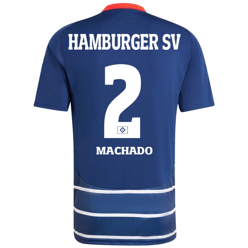 Hombre Camiseta Kilian Hölscher Machado #2 Azul Oscuro 2ª Equipación 2024/25 La Camisa Argentina