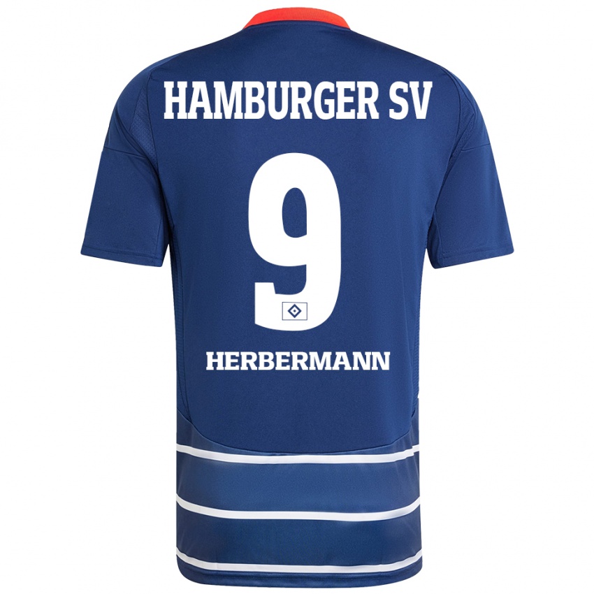 Hombre Camiseta Kevin Herbermann #9 Azul Oscuro 2ª Equipación 2024/25 La Camisa Argentina