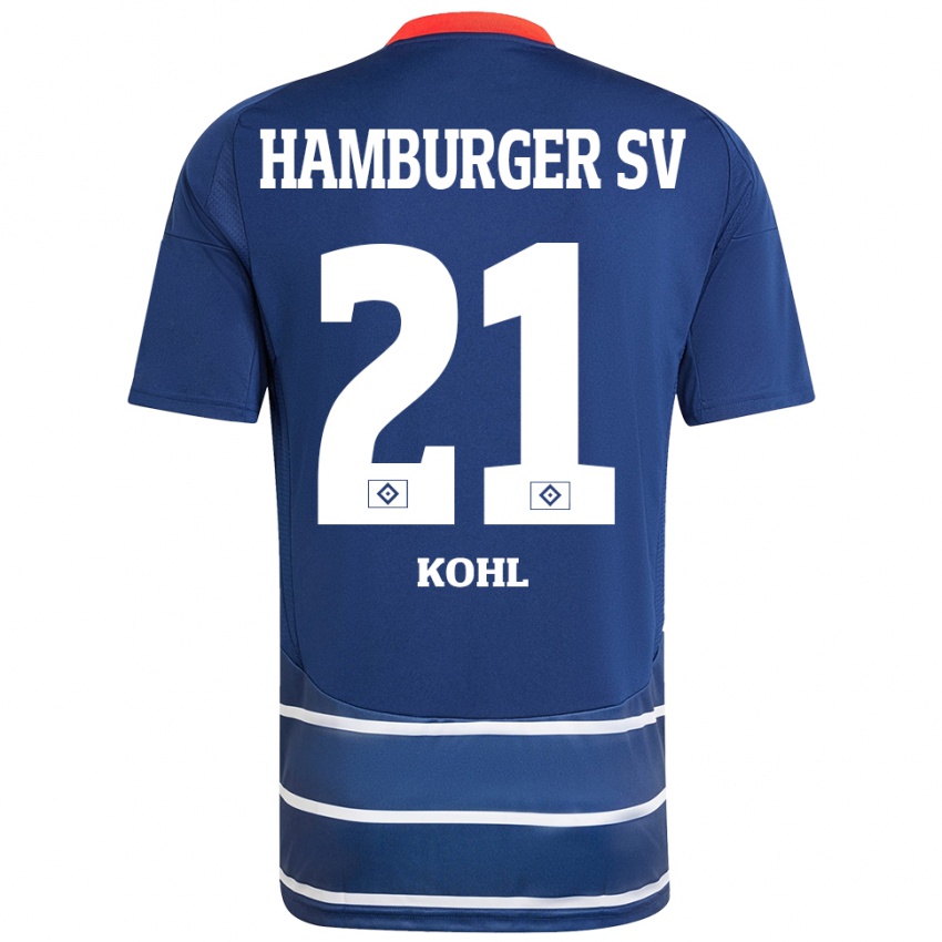 Hombre Camiseta Ohene Köhl #21 Azul Oscuro 2ª Equipación 2024/25 La Camisa Argentina