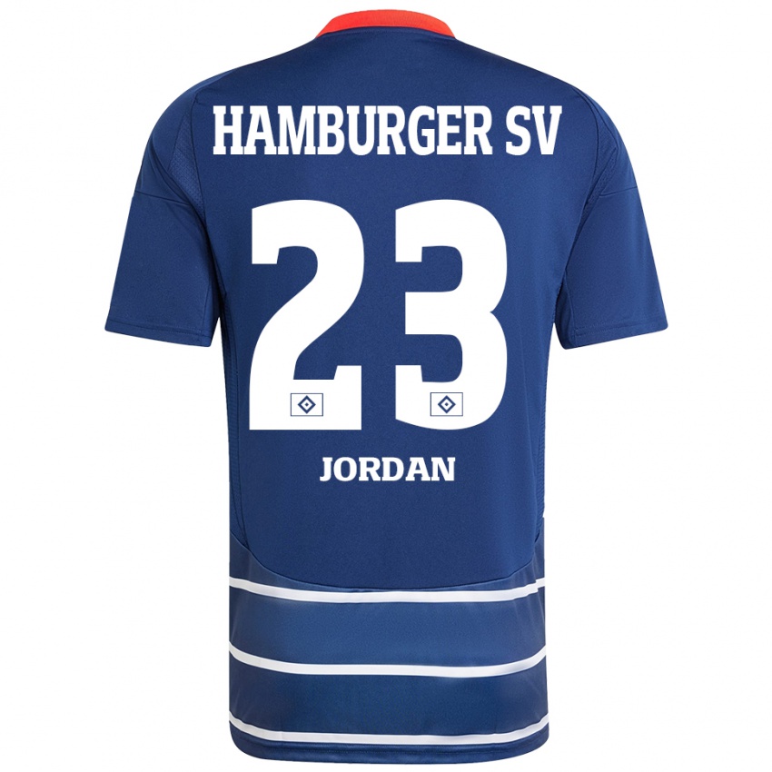 Hombre Camiseta Dominik Jordan #23 Azul Oscuro 2ª Equipación 2024/25 La Camisa Argentina