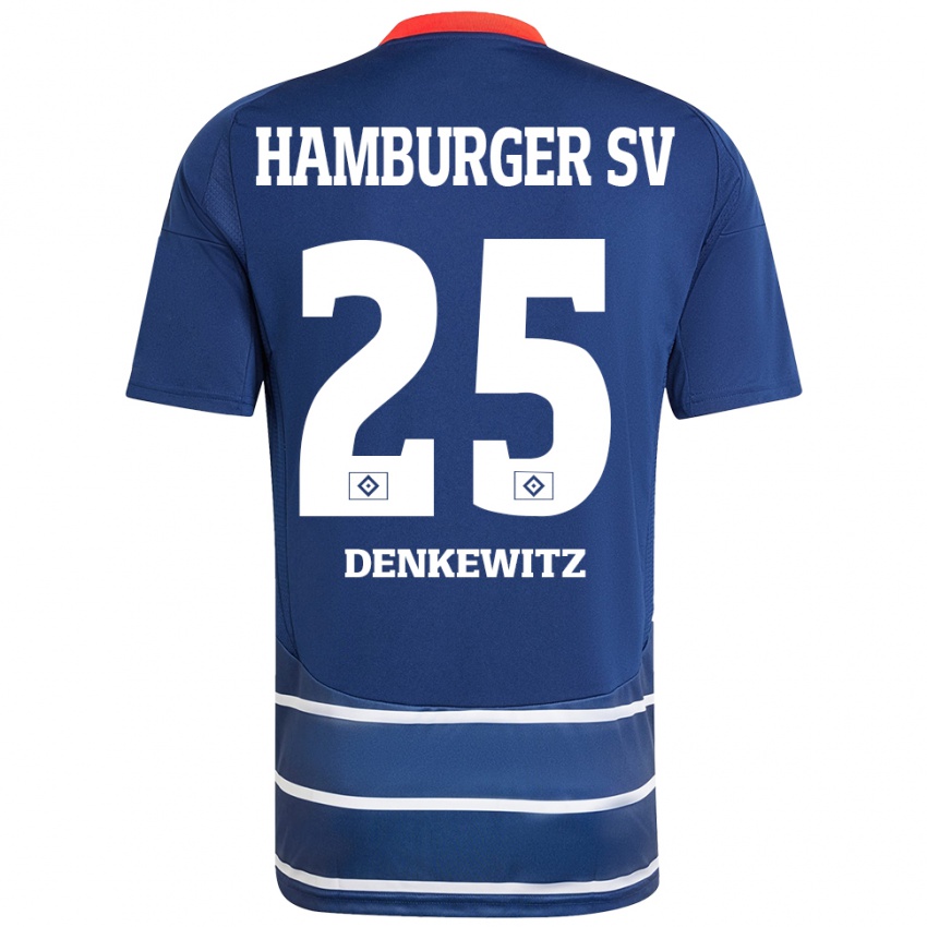 Hombre Camiseta Nick Denkewitz #25 Azul Oscuro 2ª Equipación 2024/25 La Camisa Argentina