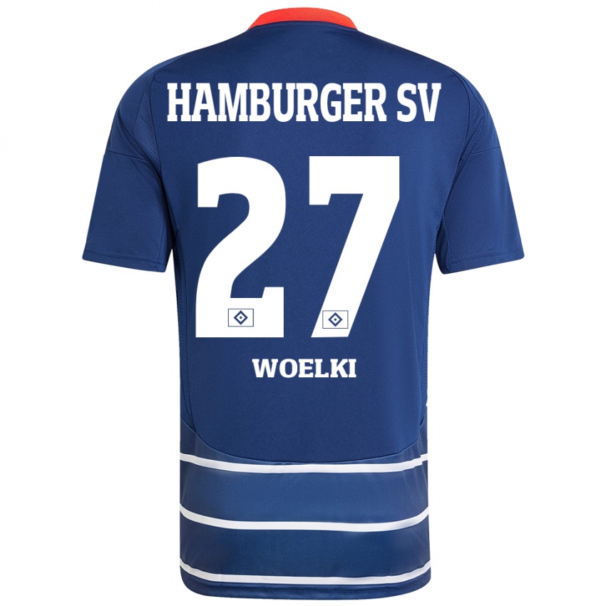 Hombre Camiseta Amelie Woelki #27 Azul Oscuro 2ª Equipación 2024/25 La Camisa Argentina