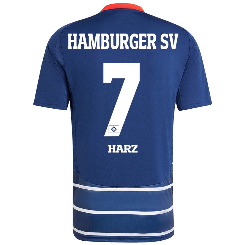 Hombre Camiseta Theo Harz #7 Azul Oscuro 2ª Equipación 2024/25 La Camisa Argentina